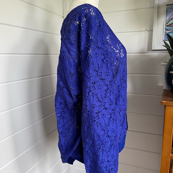 Stella & Dot Cobalt Blue Lace Top, Size 2X, Good Used Condition - Picture 3 of 6